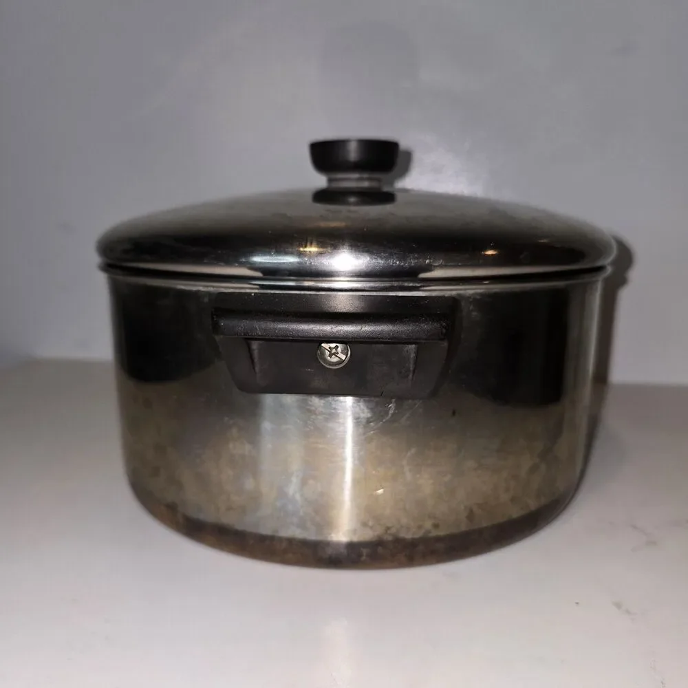 REVERE WARE 4 1/2 Qt. Stockpot With Lid Copper Bottom 89B Clinton, Ill USA